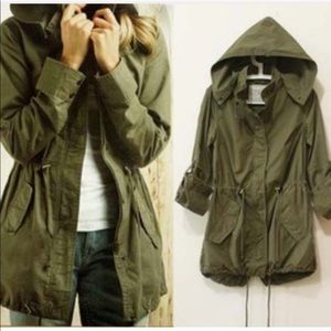 Green military jacket